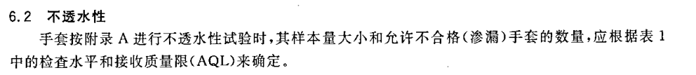 外科手套GB 7543标准不透水试验